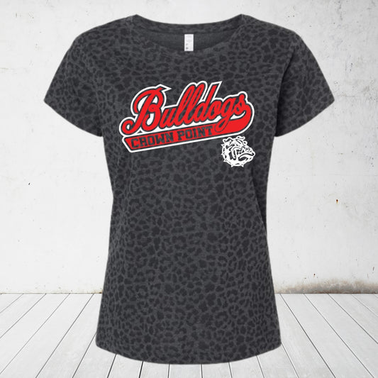 Women's Bulldog Leopard Print T-shirt