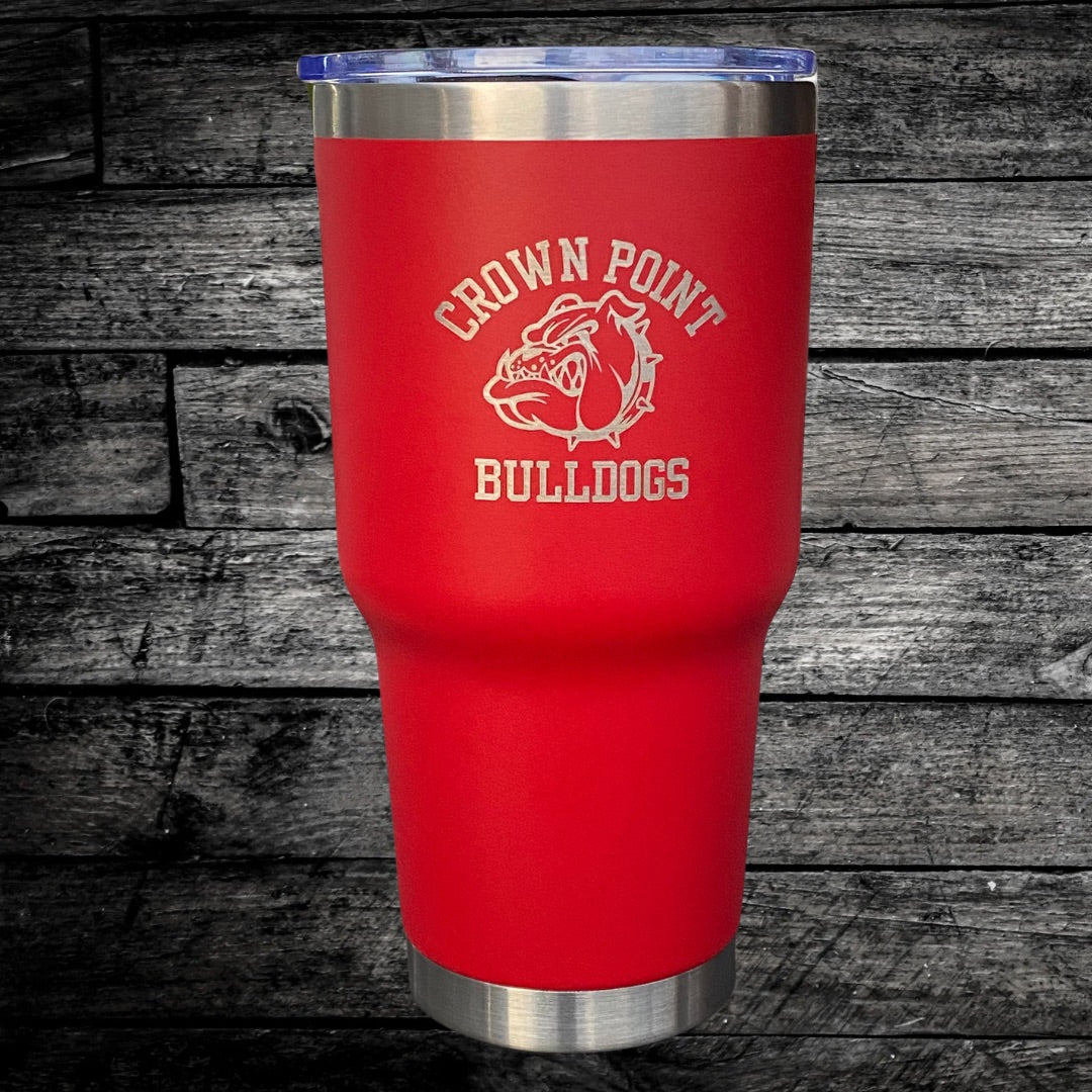 30oz Crown Point Bulldogs Insulated Stainless Steel Tumbler