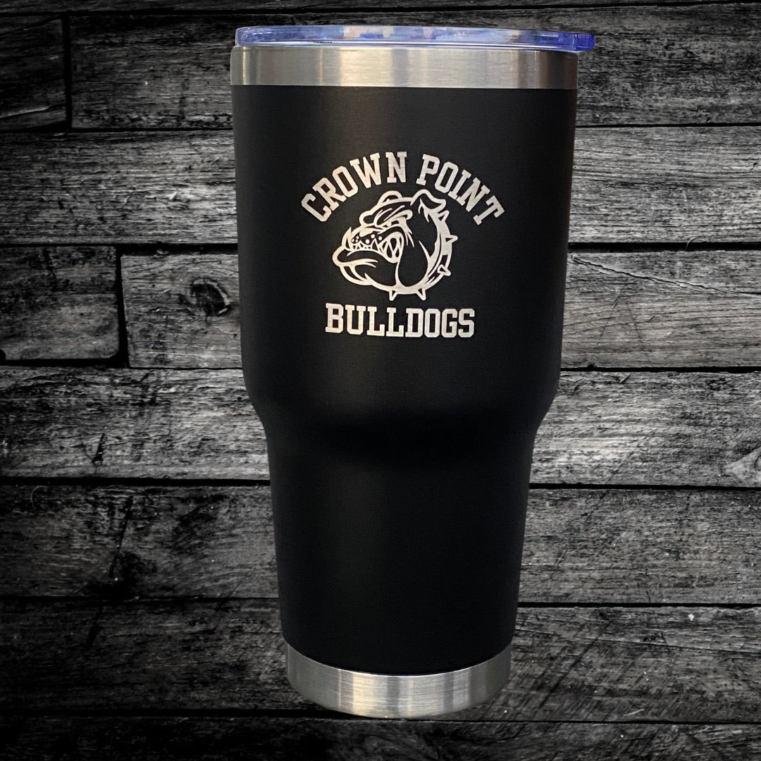 30oz Crown Point Bulldogs Insulated Stainless Steel Tumbler