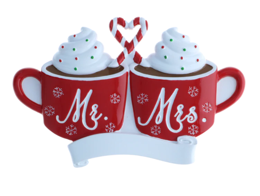 Mr. and Mrs. Hot Chocolate Mugs Ornament