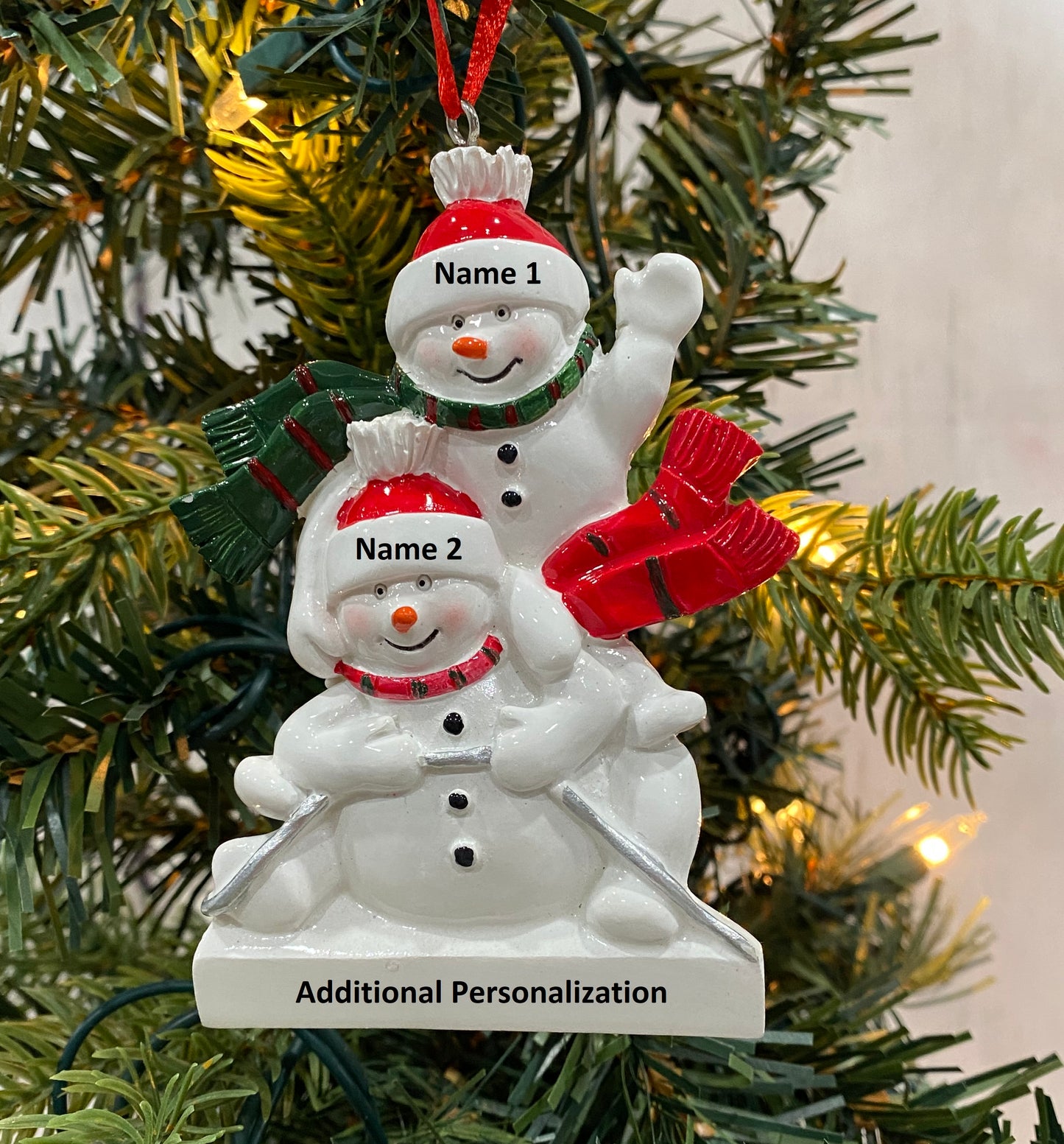 Snowman Sled Family Ornament