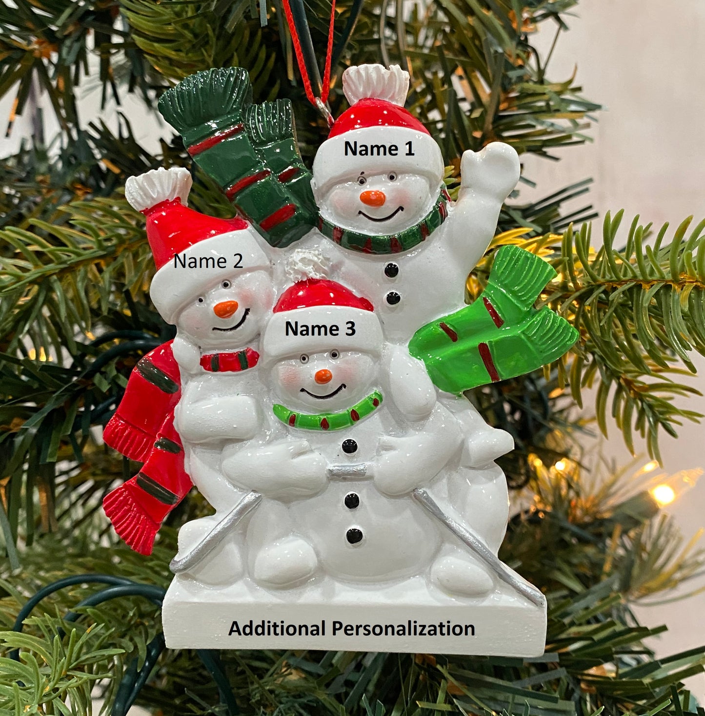 Snowman Sled Family Ornament