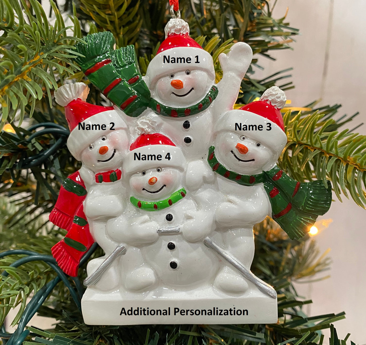 Snowman Sled Family Ornament