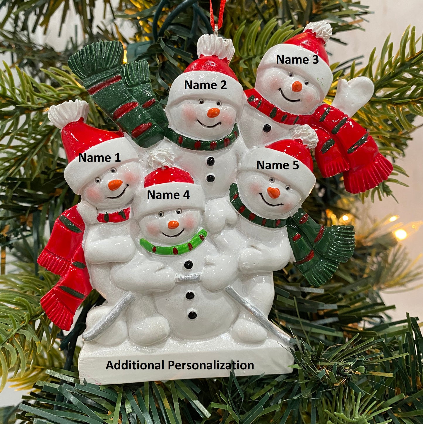 Snowman Sled Family Ornament