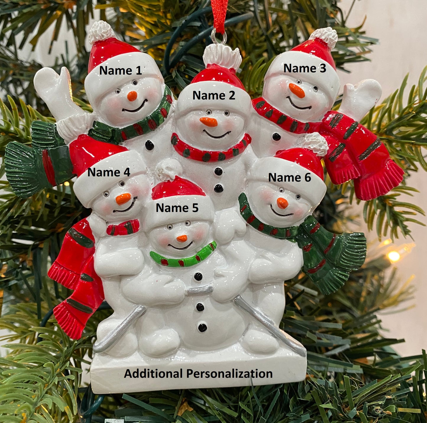 Snowman Sled Family Ornament