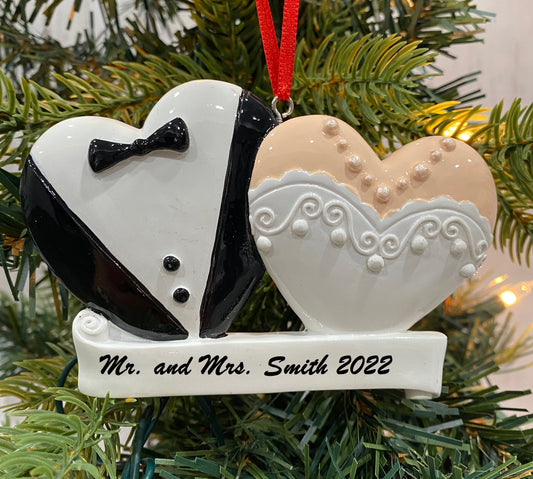 Bride and Groom Wedding Ornament