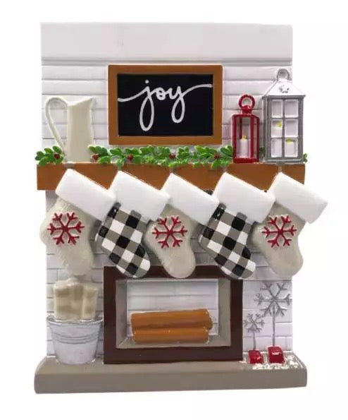 Stockings by the Fireplace family Ornament